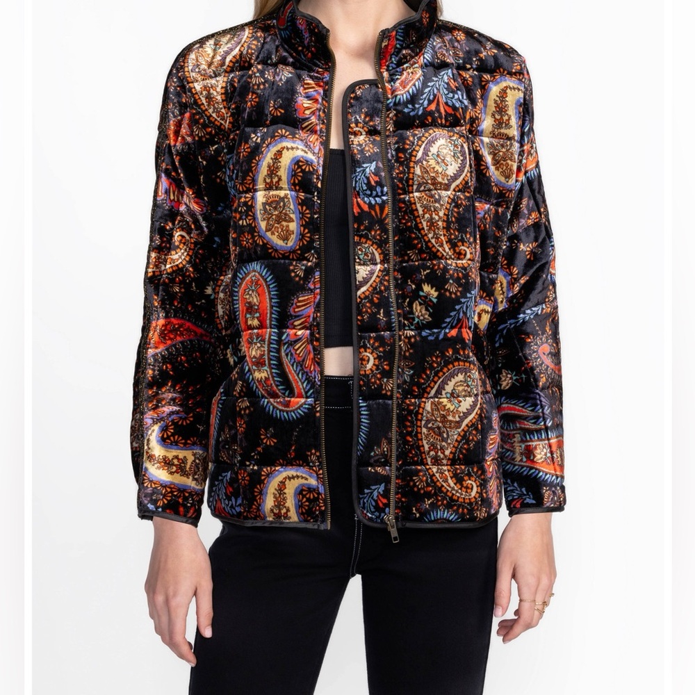 Johnny Was Women's Size Medium Full Zip‎ Boho pockets Dolman Quilted Jacket New